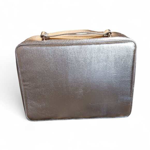 Lancôme Gold Train Case Makeup Bag – Rose Detail – Carrying Handle – Never Used - Picture 3 of 14